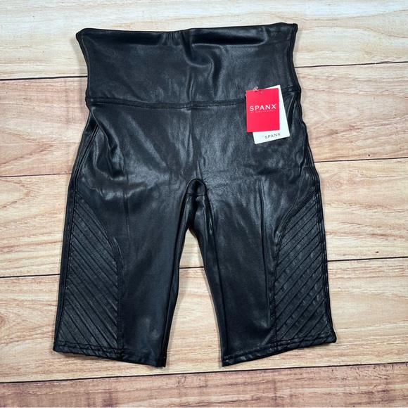 Spanx Faux Leather Biker Shorts Spanx Faux Leather Snakeskin Biker